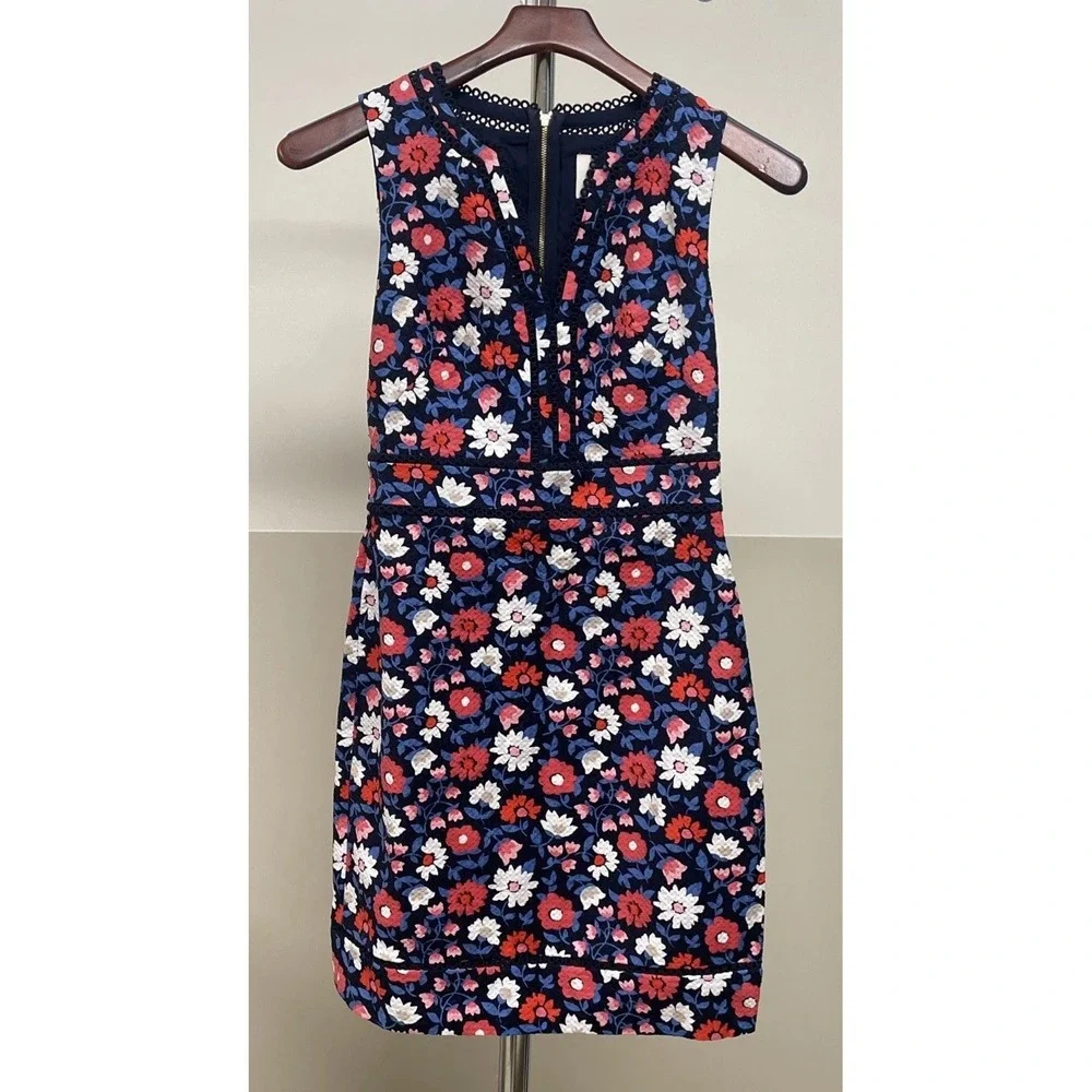Kate Spade Shore Thing Daisy Jacquard Sheath Dress‎ Floral Embroidered Lace Sz 0